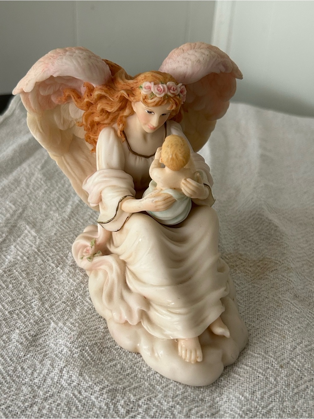 Roman 1996Seraphine Classics  Rachel Angel Figurine Holding Child Children’s Joy